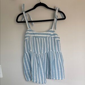 Old Navy Blue and White Striped Tank Top